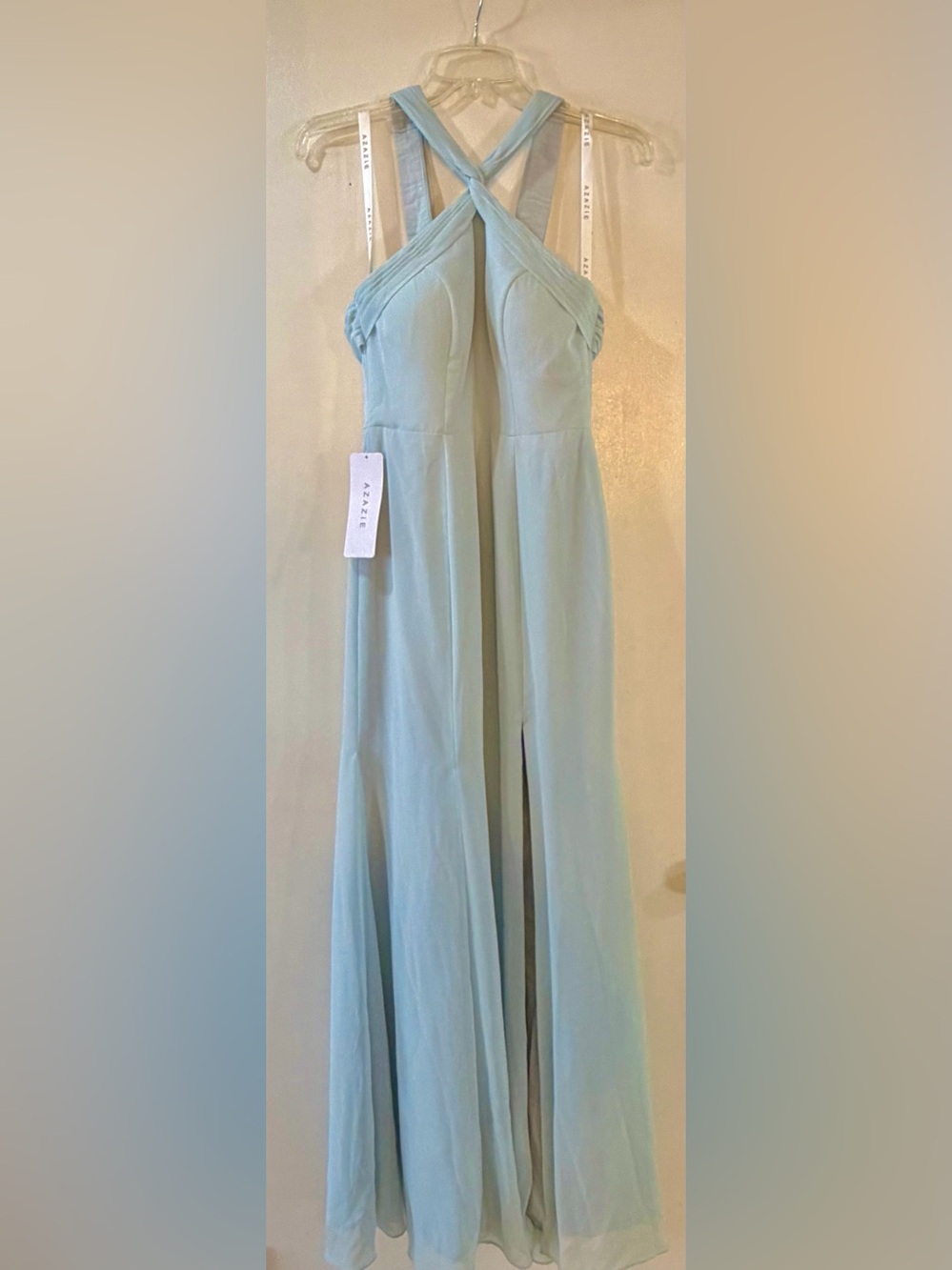Azazie Light Blue Bridesmaid Dress Custom Size NWT